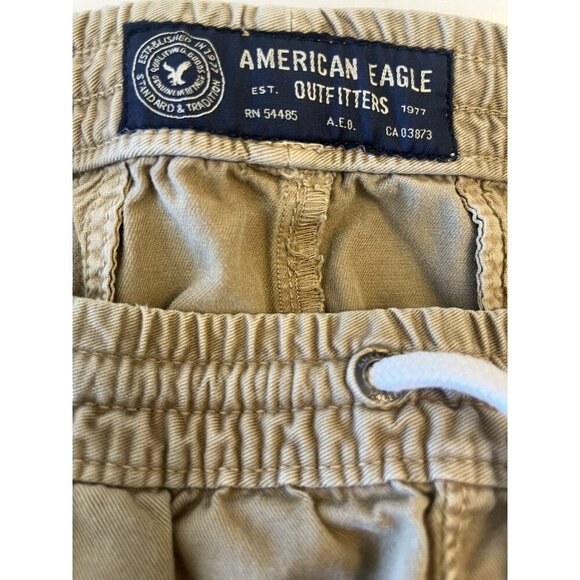 American Eagle Outfitters Mens M Jogger Khaki Tan Cargo Pants Grunge Gorpcore - Picture 3 of 15